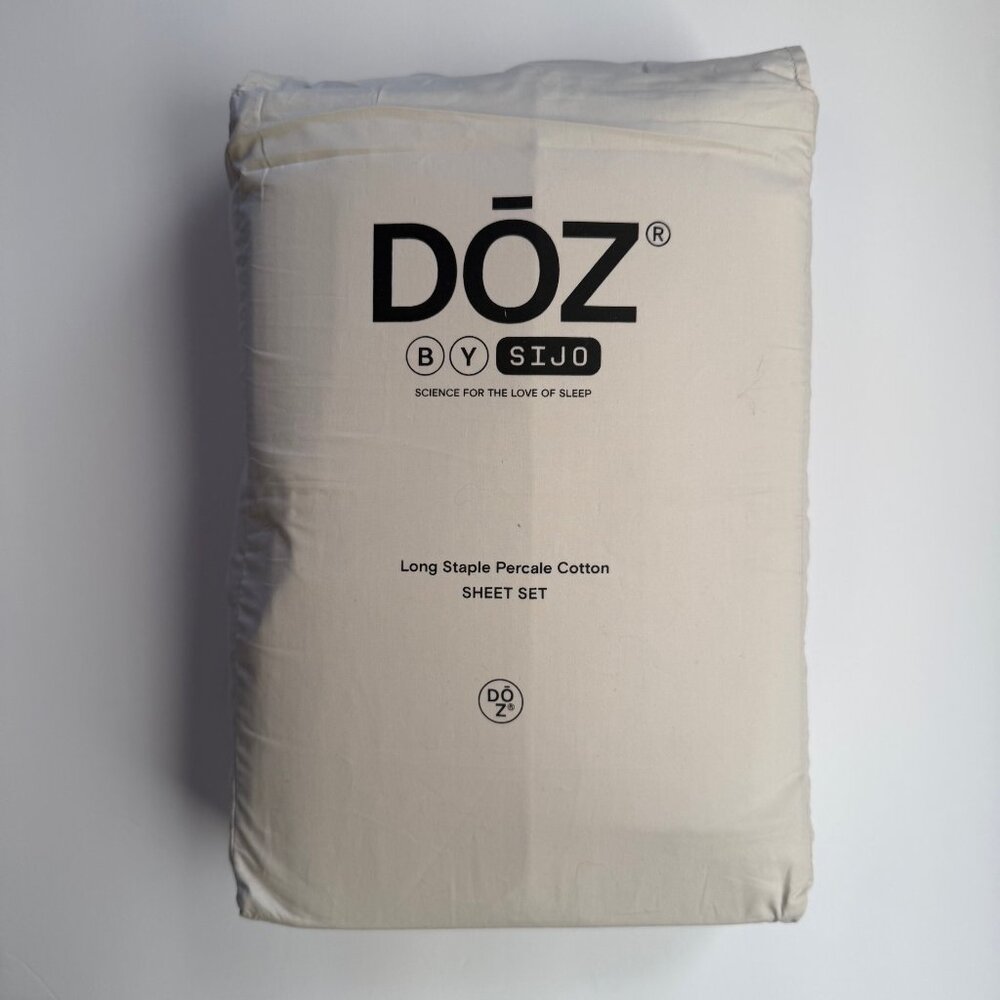 DOZ by sijo Long Staple Percale Cotton Sheet Set - Color Fog